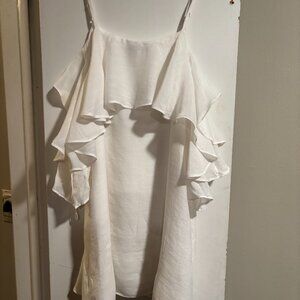 Wishlist Apparel Ivory off the shoulder ruffled top SZ Large